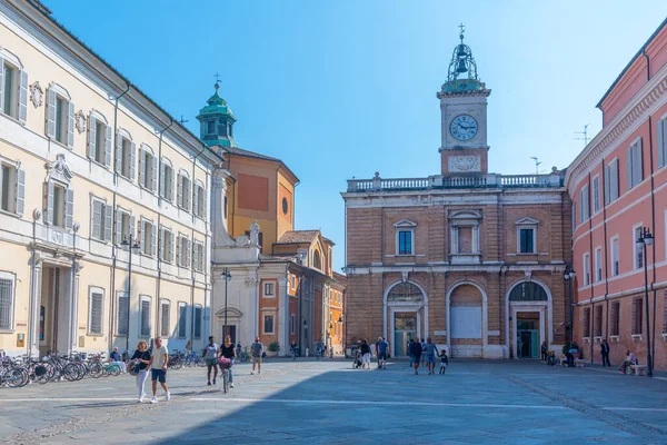 Ravenna Italië September 2021 Mensen Wandelen Door Piazza Del Popolo — Stockfoto