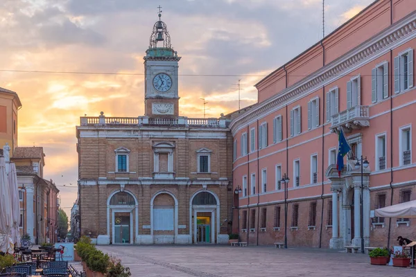 Ravenna Olaszország 2021 Szeptember Napkelte Kilátás Piazza Del Popolo Olasz — Stock Fotó