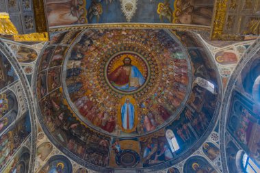 Padua, İtalya, 30 Ağustos 2021: İtalyan şehri Padua 'daki Battistero di San Giovanni Battista' nın İçişleri.