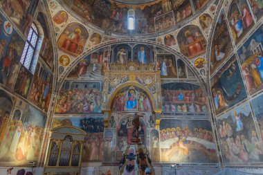 Padua, İtalya, 30 Ağustos 2021: İtalyan şehri Padua 'daki Battistero di San Giovanni Battista' nın İçişleri.