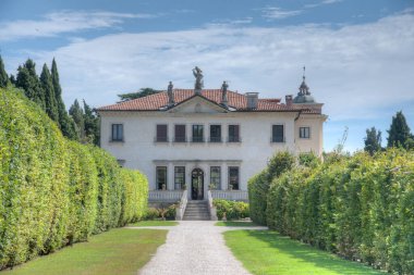 Vicenza, İtalya, 29 Ağustos 2021: Palazzina di Villa Valmarana ai Nani İtalyan şehri Vicenza.