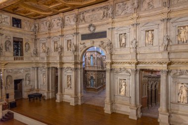 Vicenza, İtalya, 29 Ağustos 2021: İtalyan kenti Vicenza 'da Teatro Olimpico.