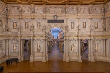 Vicenza, İtalya, 29 Ağustos 2021: İtalyan kenti Vicenza 'da Teatro Olimpico.