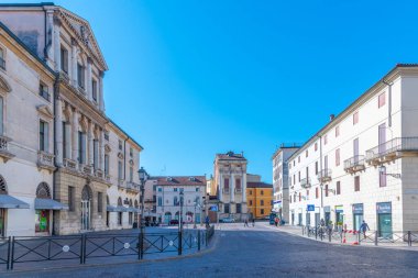 Vicenza, İtalya, 29 Ağustos 2021: İtalyan kenti Vicenza 'da Palazzo Porto.