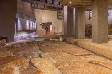 Trento, İtalya, 28 Ağustos 2021: İtalya 'nın Trento kentindeki Tridentum Roma kentinin tarihi tahkimatı.