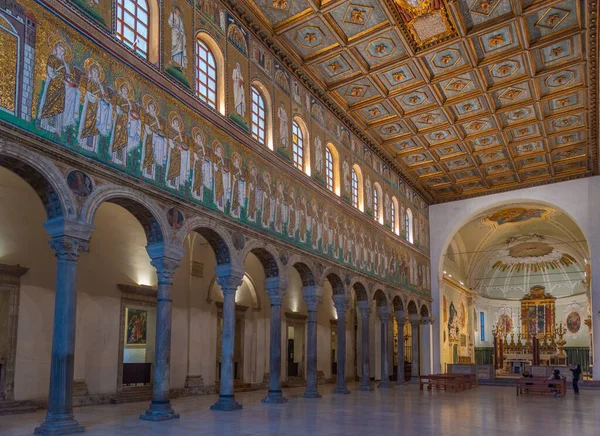 Ravenna Italy August 2021 Interior Basilica Sant Apollinare Nuovo Italian — 스톡 사진
