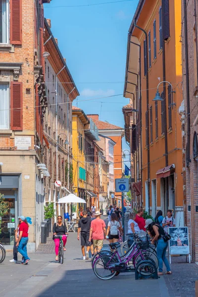 Ferrara Italië Augustus 2021 Straat Het Commerciële Centrum Van Italiaanse — Stockfoto