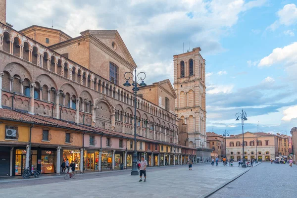 Ferrara Italia Agosto 2021 Vista Del Atardecer Catedral Ciudad Italiana — Foto de Stock