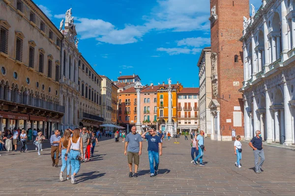 Vicenza Italien Augusti 2021 Piazza Dei Signori Torget Den Italienska — Stockfoto