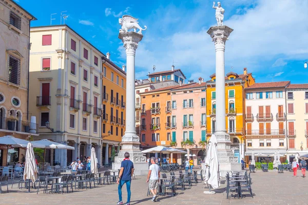 Vicenza Italië Augustus 2021 Venetiaanse Zuilen Het Centrum Van Italiaanse — Stockfoto