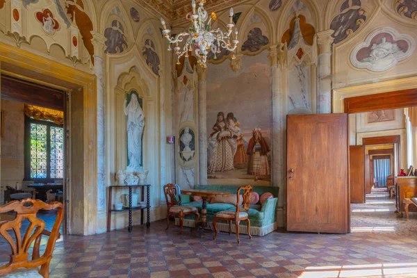 Vicenza Włochy Sierpnia 2021 Wnętrze Palazzina Villa Valmarana Nani Włoskim — Zdjęcie stockowe