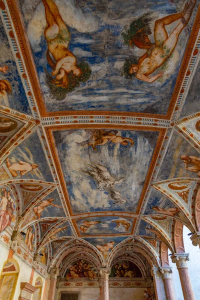 Trento Italy August 2021 Frescoes Arcade Castello Del Buonconsiglio Trento — 스톡 사진