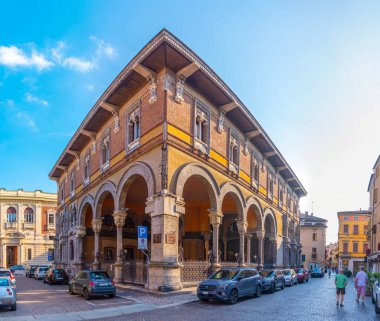 Mantua, İtalya, 24 Eylül 2021: İtalyan kenti Mantua 'daki tarihi bina