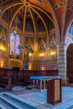 Spello, İtalya, 2 Ekim 2021: İtalyan kasabası Spello 'daki Santa Maria Maggiore Kilisesi' nin İçi.