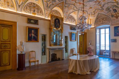 Perugia, İtalya, 2 Ekim 2021: İtalya 'nın eski Perugia kentindeki Palazzo Sorbello' nun İçişleri.