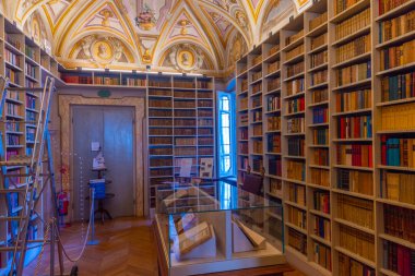 Perugia, İtalya, 2 Ekim 2021: İtalya 'nın eski Perugia kentindeki Palazzo Sorbello' nun İçişleri.