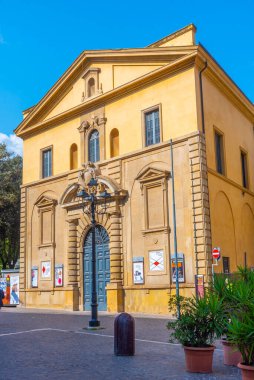 Pesaro, İtalya, 30 Eylül 2021: İtalyan kenti Pesaro 'da Rossini tiyatrosu.