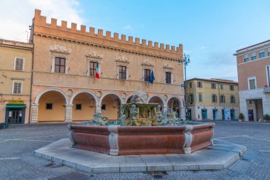 Pesaro, İtalya, 30 Eylül 2021: Pesaro, İtalya 'nın merkezinde Palazzo Ducale.