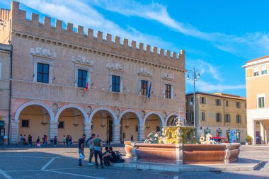 Pesaro, İtalya, 29 Eylül 2021: Pesaro, İtalya 'nın merkezinde Palazzo Ducale.