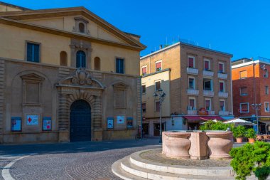 Pesaro, İtalya, 29 Eylül 2021: İtalyan kenti Pesaro 'da Rossini tiyatrosu.