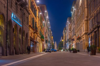 Ancona, İtalya, 28 Eylül 2021: Corso Giuseppe Garibaldi, İtalya 'nın eski Ancona kentinde.