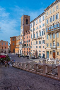 Ancona, İtalya, 26 Eylül 2021: Piazza del Plebiscito, Ancona İtalya