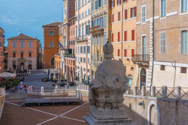 Ancona, İtalya, 26 Eylül 2021: Piazza del Plebiscito, Ancona İtalya