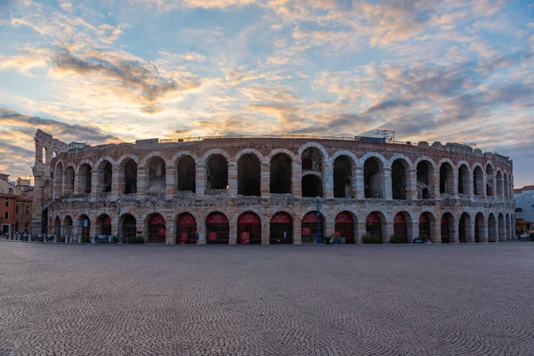 Verona Italy August 2021 Sunrise View Roman Arena Verona Italy — стоковое фото