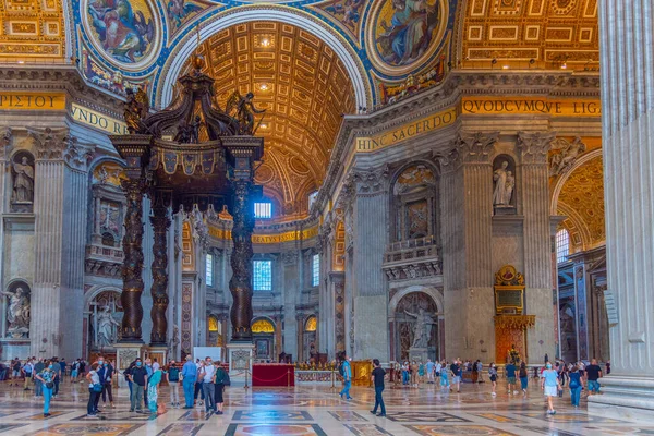 Roma Itália Outubro 2021 Interior Basílica São Pedro Vaticano — Fotografia de Stock