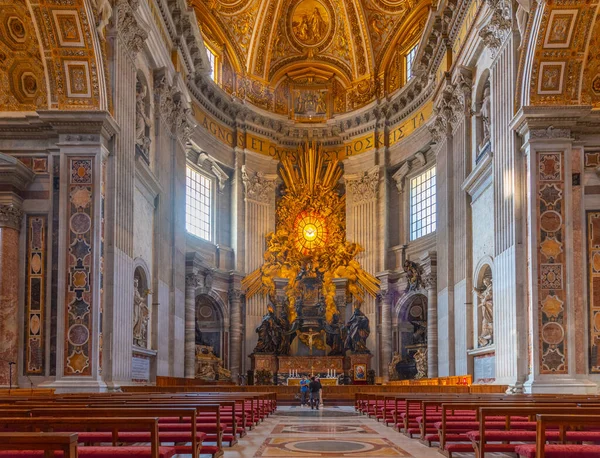 Ρώμη Ιταλία Οκτωβρίου 2021 Εσωτερικό Της Βασιλικής Του Αγίου Πέτρου — Φωτογραφία Αρχείου