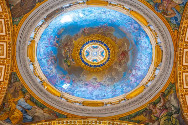 Rome Oktober 2021 Versierd Plafond Van Basiliek Van San Pietro — Stockfoto