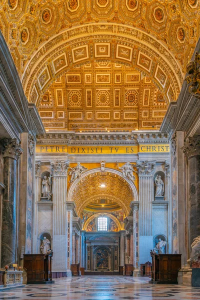 Roma Itália Outubro 2021 Interior Basílica São Pedro Vaticano — Fotografia de Stock