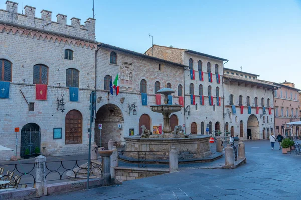 Assisi Italy October 2021 Piazza Del Comune Center Italian Town — Stock Photo, Image