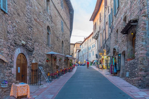 Assisi Italien Oktober 2021 Smal Gata Den Gamla Staden Assisi — Stockfoto