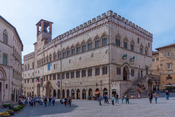 Perugia Ottobre 2021 Palazzo Dei Priori Nel Centro Storico Perugia — Foto Stock