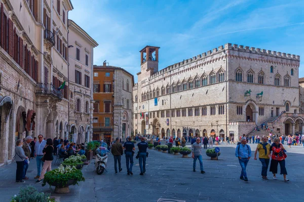 Perugia Italien Oktober 2021 Palazzo Dei Priori Den Gamla Staden — Stockfoto