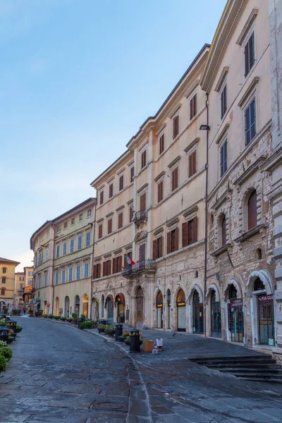 Perugia Włochy Października 2021 Kolorowe Fasady Starych Domów Perugii Włochy — Zdjęcie stockowe