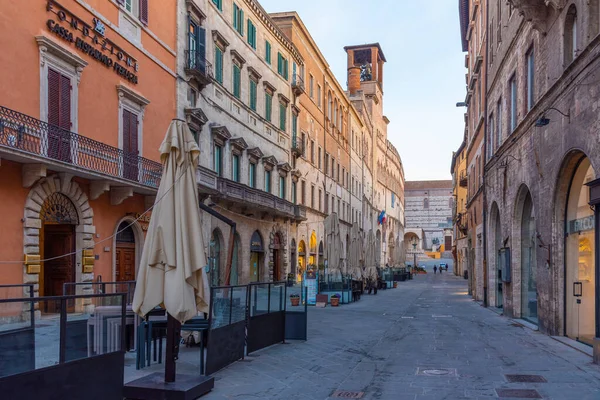 Perugia Italien Oktober 2021 Corso Pietro Vannucci Den Gamla Staden — Stockfoto