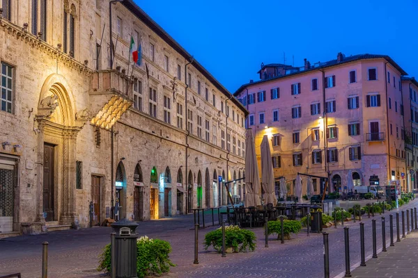 Perugia Italy October 2021 Night View Corso Pietro Vannucci Old — стоковое фото