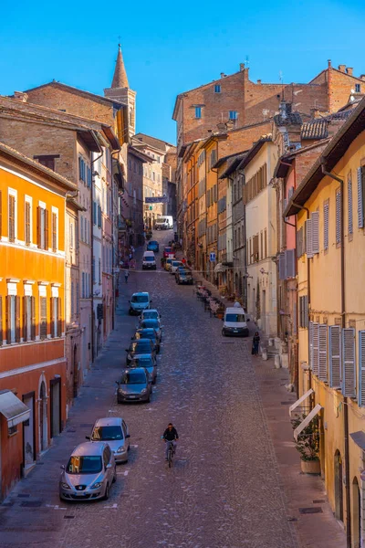 Urbino Italien Oktober 2021 Smal Gata Gamla Staden Urbino Italien — Stockfoto