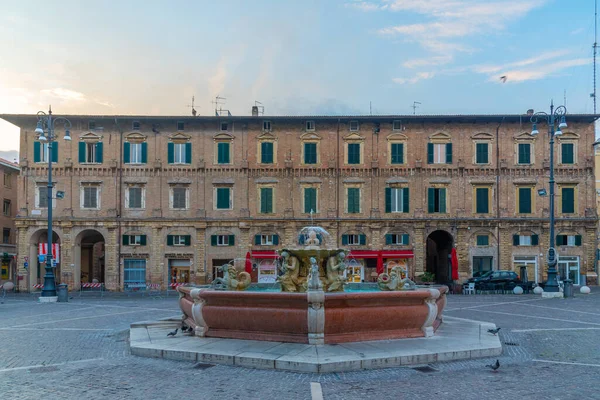 Pesaro Itália Setembro 2021 Vista Nascer Sol Piazza Del Popolo — Fotografia de Stock