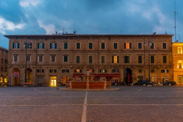 Pesaro Włochy Września 2021 Widok Wschodu Słońca Piazza Del Popolo — Zdjęcie stockowe