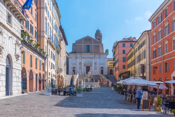 Ancona Italië September 2021 Sint Domenico Kerk Gezien Achter Piazza — Stockfoto