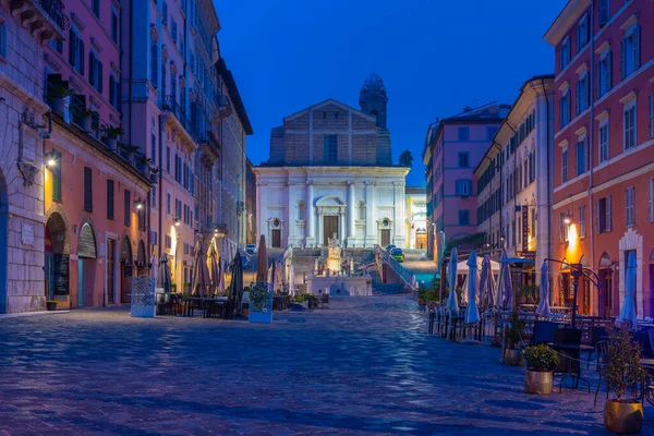 Ancona Itálie Září 2021 Pohled Východ Slunce Kostel Domenica Piazza — Stock fotografie