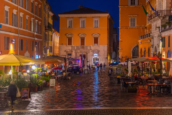 Ancona Itálie Září 2021 Noční Pohled Piazza Del Plebiscito Anconě — Stock fotografie