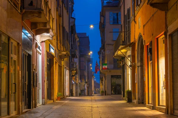 Piacenza Italië September 2021 Smalle Straat Het Centrum Van Italiaanse — Stockfoto