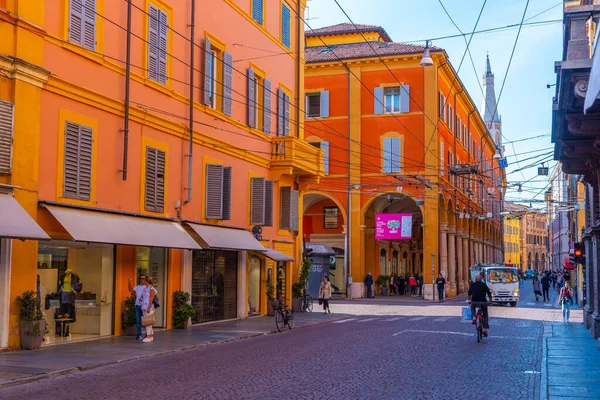 Modena Italië September 2021 Smalle Straat Het Centrum Van Italiaanse — Stockfoto