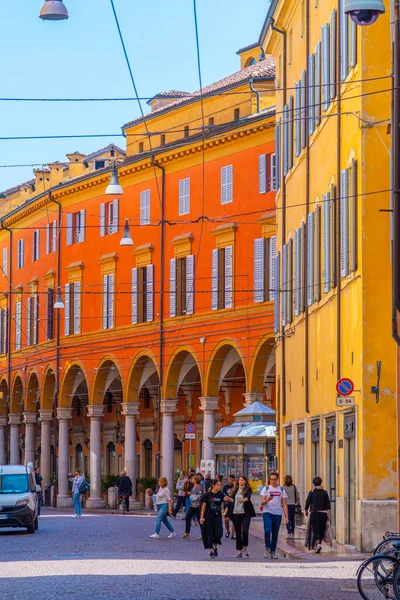 Modena Italië September 2021 Smalle Straat Het Centrum Van Italiaanse — Stockfoto