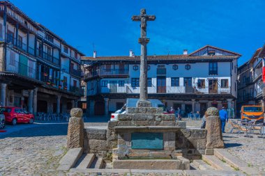 La Alberca, İspanya, 19 Mayıs 2021: İspanya 'nın La Alberca köyündeki Plaza Belediye Başkanı