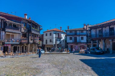 La Alberca, İspanya, 19 Mayıs 2021: İspanya 'nın La Alberca köyündeki Plaza Belediye Başkanı